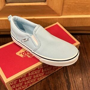 Vans Light Blue Slip-On Canvas Shoe